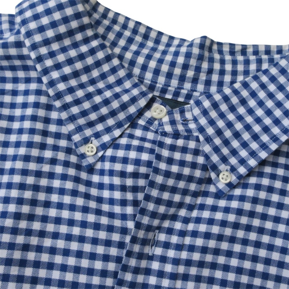 Ralph Lauren Men's 18-36/37 XXL Blue Checkered Print Button Down L/S Shirt